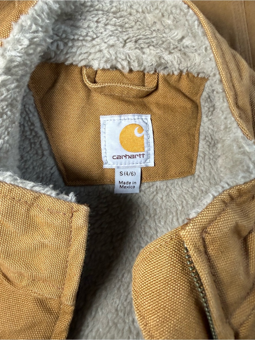 Carhartt Tan Sherpa-Lined Duck Vest - Picture 6 of 7